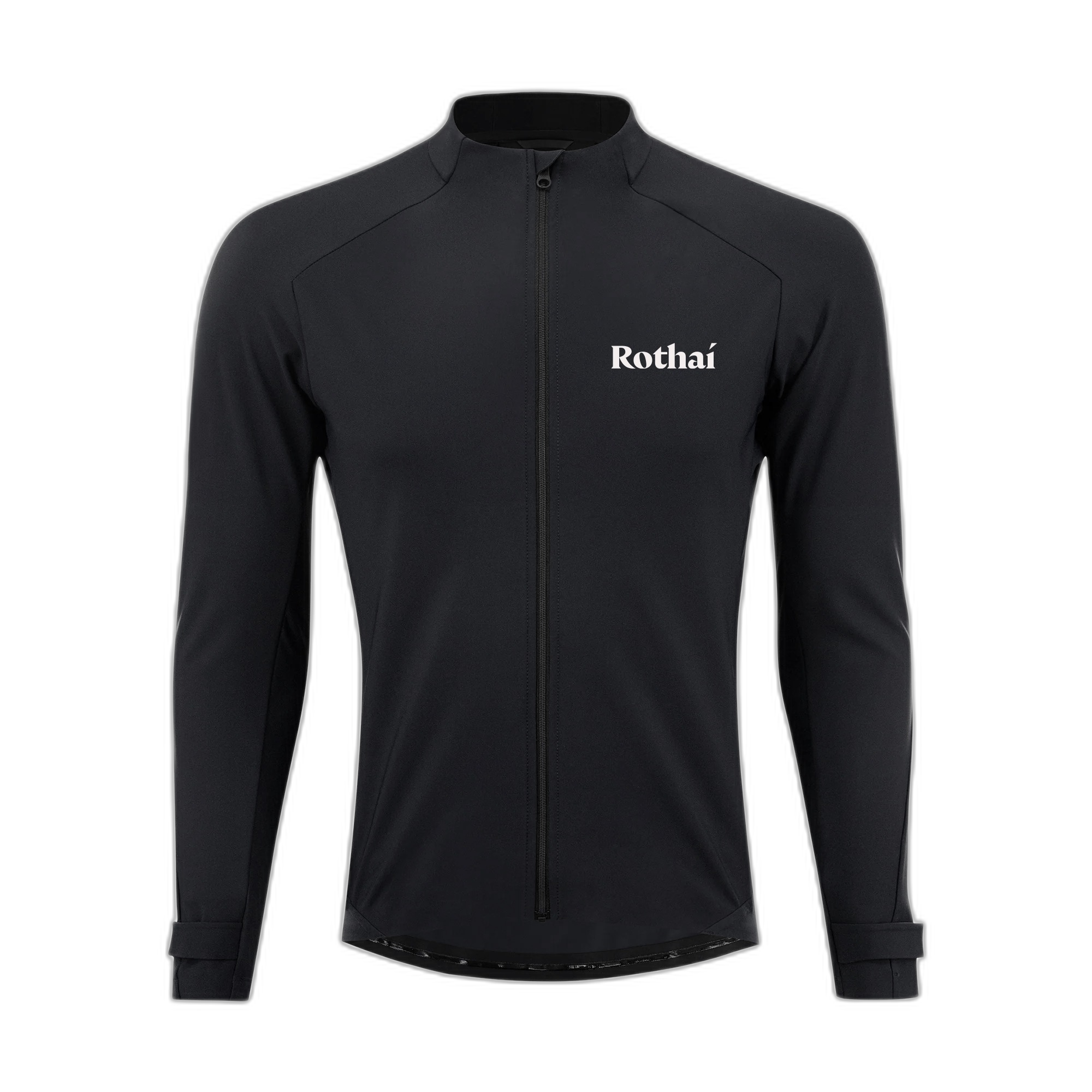 Black long-sleeve shirt with 'Rothai' logo on a white background