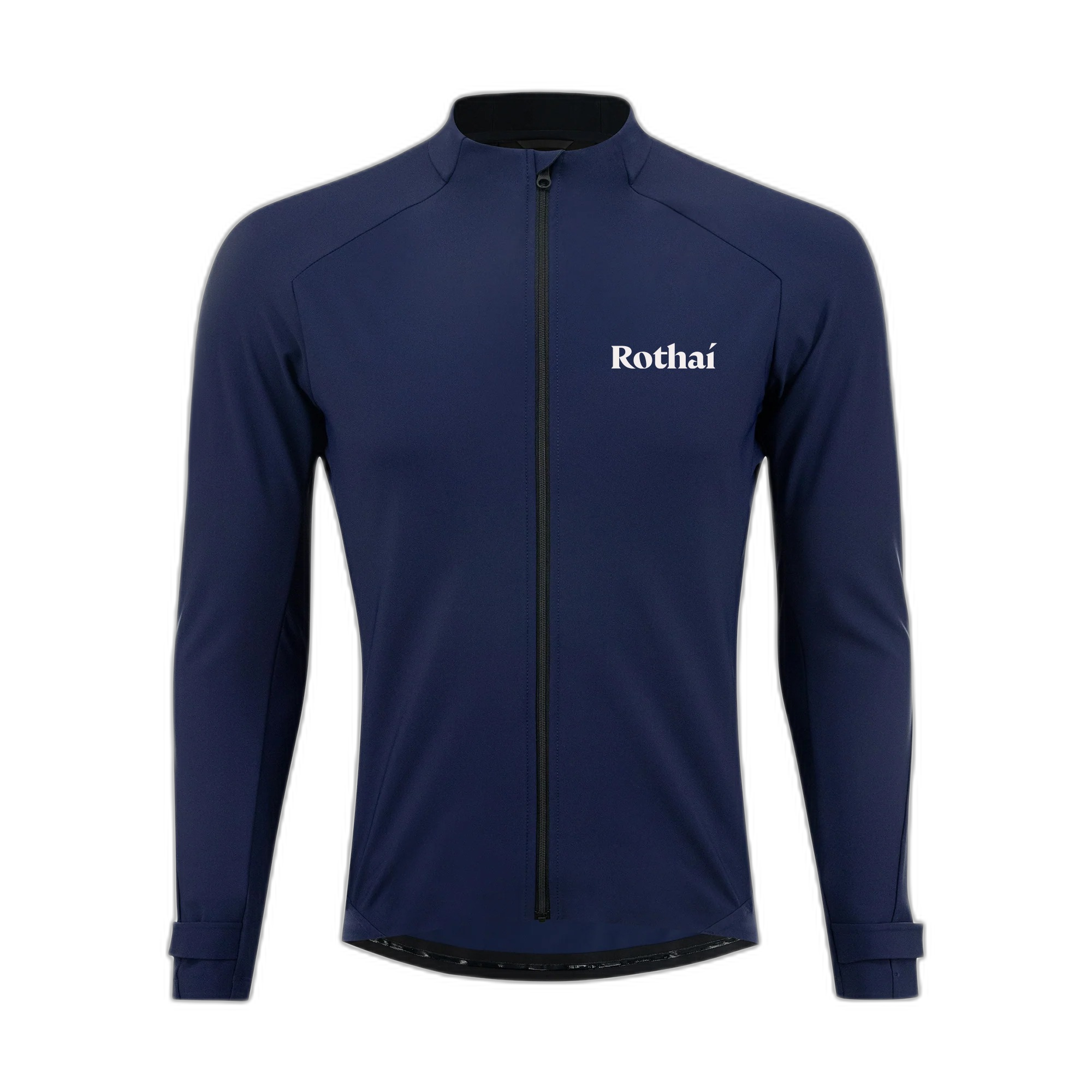 Navy blue jacket with 'Rothai' logo on a white background